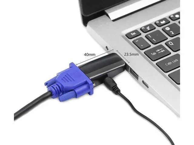 Alt view image 2 of 6 - 1080P HDMI Male to VGA Female Adapter with Audio Port, Converter for Laptop, PC, Monitor, Projector, Chromebook