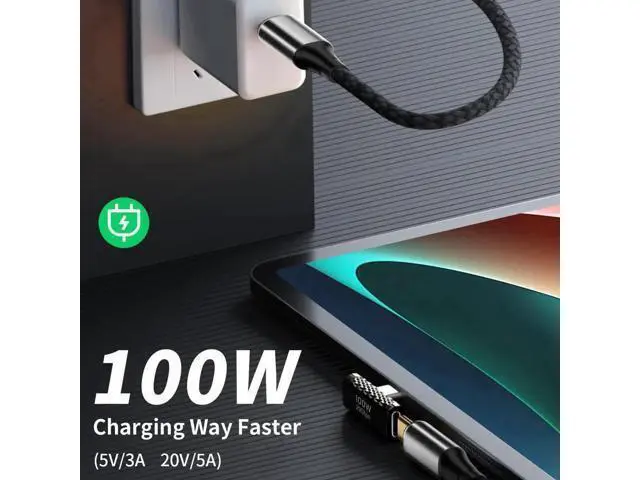 Alt view image 5 of 7 - 20Gbps USB C Right Angle Adapter 90 Degree USB-C Male to Female Converter, PD 100W Fast Charging Type C Elbow Connector Compatible with MacBook Pro, iPad Pro, Tablets & Phones, 1 Pack