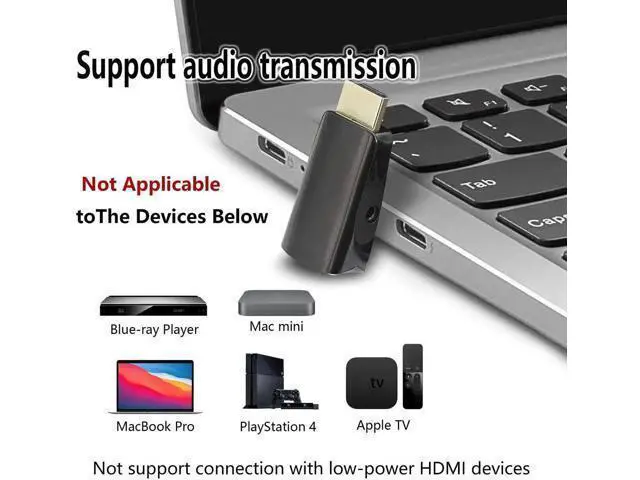 Alt view image 5 of 6 - 1080P HDMI Male to VGA Female Adapter with Audio Port, Converter for Laptop, PC, Monitor, Projector, Chromebook