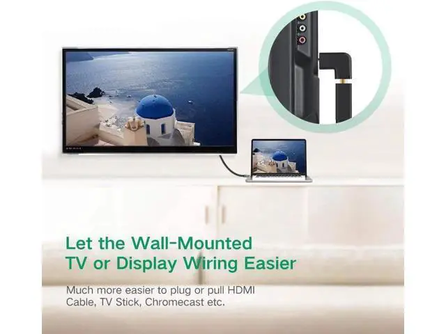 Alt view image 2 of 7 - 2-Pack 270° HDMI Right Angle Adapter Male to Female, Gold-Plated 4K Extender for TV Stick, Xbox, PS4, Switch