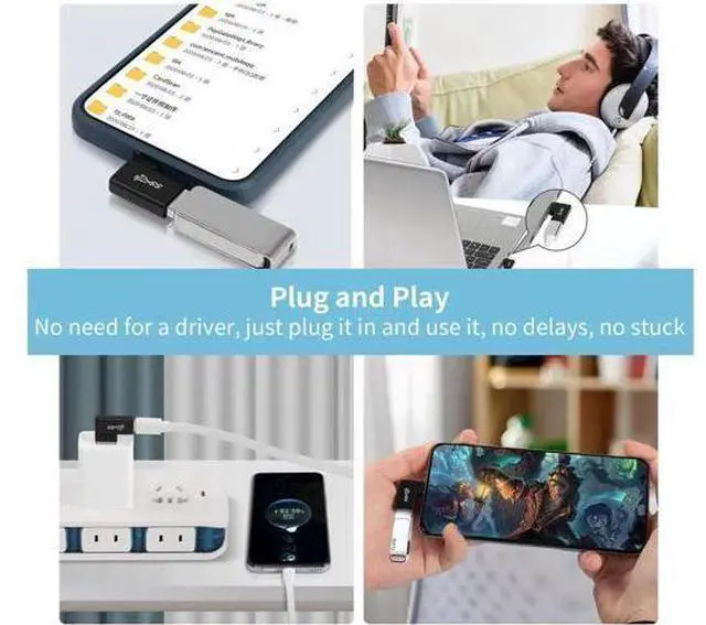 Alt view image 3 of 7 - 2 Pack 90 Degree Right Angle USB 3.0 10Gbps USB A Male to USB C Female Adapter, OTG Data & Charging Converter for Laptops, Tablets, Phones & Power Banks