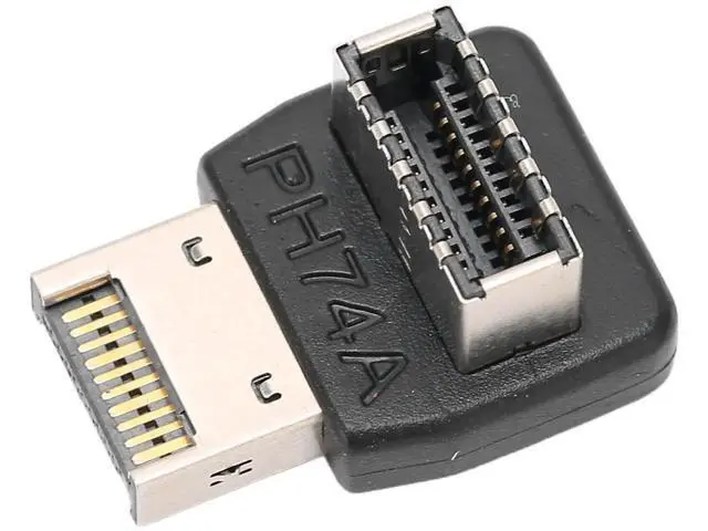 Alt view image 3 of 7 - PH74A USB 3.1 Type-E 90 Degree Adapter, Vertical USB-C Header Converter for Motherboard Front Panel