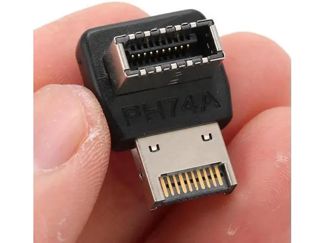 Alt view image 7 of 7 - PH74A USB 3.1 Type-E 90 Degree Adapter, Vertical USB-C Header Converter for Motherboard Front Panel