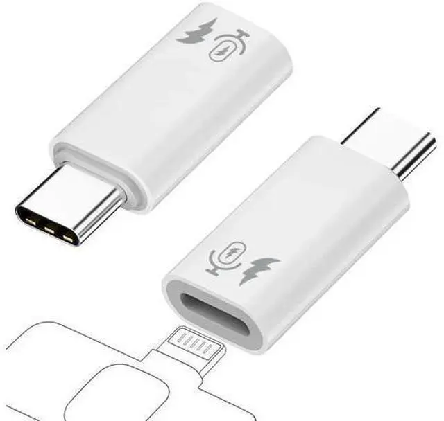 Main image of 2 Pack USB C Male to Lightning Female Lavalier Microphone Adapter, Type C Converter for iPhone Wireless Lapel Mic, Compatible with iPhone 16/15 Series, iPad Air/Pro, Not Support Headphones & Data Tran