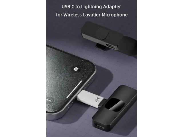 Alt view image 6 of 6 - 2 Pack USB C Male to Lightning Female Lavalier Microphone Adapter, Type C Converter for iPhone Wireless Lapel Mic, Compatible with iPhone 16/15 Series, iPad Air/Pro, Not Support Headphones & Data Tran