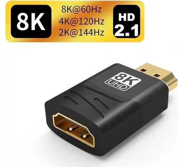 Main image of 2-Pack HDMI 2.1 Male to Female Gender Changer Adapter, Supports 8K@60Hz, 4K@120Hz, HDR & eARC for HDTV, Laptops, PS4, PS5, Xbox Consoles
