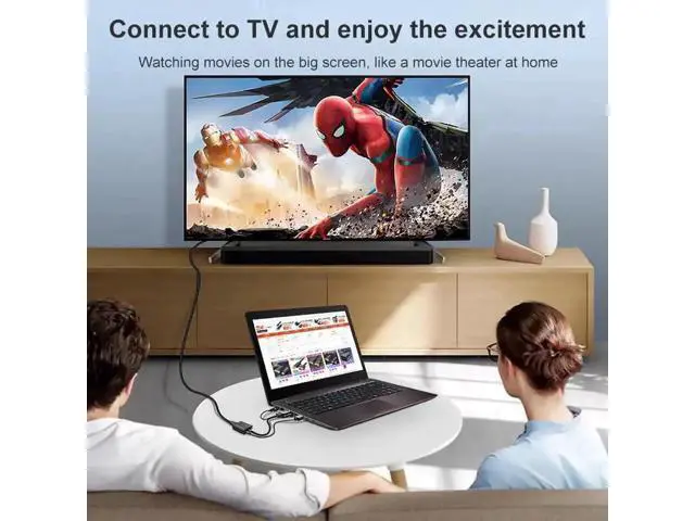 Alt view image 6 of 7 - VGA Male to HDMI Female 1080P Converter Adapter with 3.5mm Audio Cord
