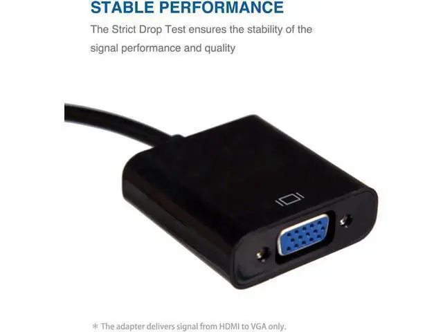 Alt view image 4 of 7 - HDMI to VGA 1080P Converter Adapter, 1920×1080 Full HD Black Connector for Monitor Laptop