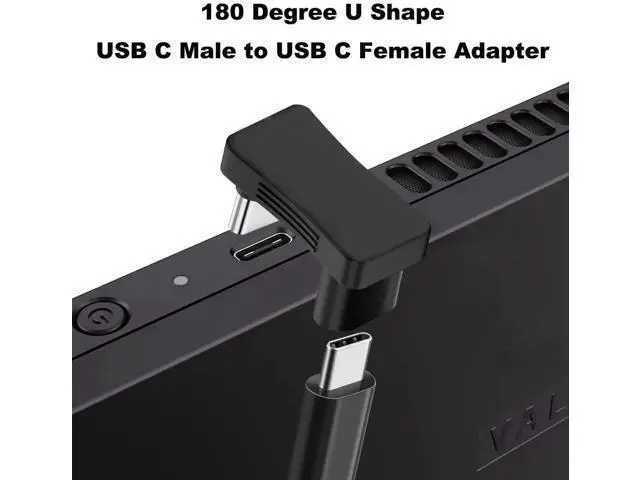 Alt view image 2 of 6 - 2 Pack 180 Degree U-Shaped USB C Male to Female Adapter, 10Gbps 100W PD Type-C Elbow Connector Compatible with Steam Deck, Switch, Laptop, Tablet, All USB-C Phones