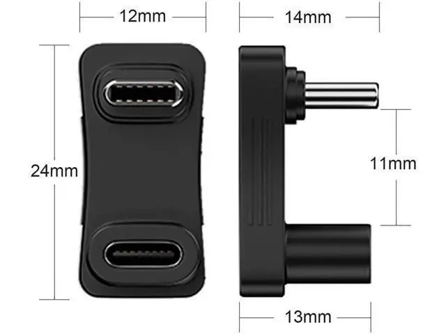 Alt view image 6 of 6 - 2 Pack 180 Degree U-Shaped USB C Male to Female Adapter, 10Gbps 100W PD Type-C Elbow Connector Compatible with Steam Deck, Switch, Laptop, Tablet, All USB-C Phones