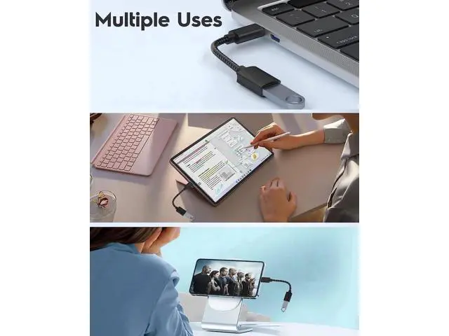 Alt view image 2 of 7 - 2 Pack 10Gbps USB C to USB 3.0 Adapter, USB Type C Male to USB 3.1/3.2 Female OTG Converter Compatible with Thunderbolt 3/4 for MacBook, Tablet & Smartphone