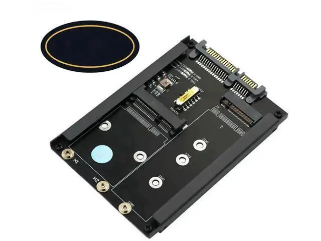 Alt view image 3 of 3 - Metal Enclosure mSATA & B+M Key M.2 NGFF to 2.5" SATA 3.0 Adapter Card, 6Gbps M.2/mSATA SSD to SATA Riser Board
