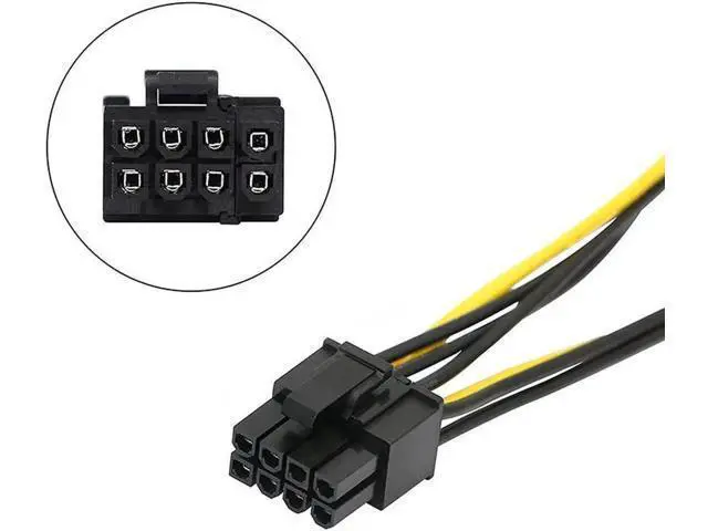Alt view image 3 of 5 - 8 Inch Dual 15Pin SATA to PCIe 8Pin (6+2) GPU Power Adapter Cable, 2 SATA to PCI-e Video Card Power Converter Cord