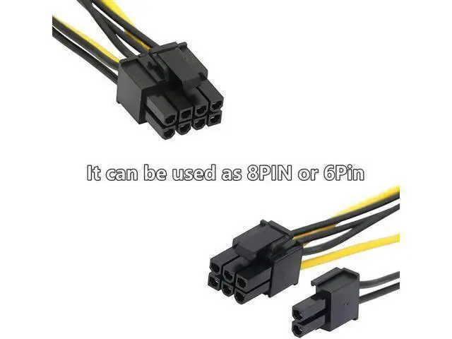 Alt view image 2 of 5 - 8 Inch Dual 15Pin SATA to PCIe 8Pin (6+2) GPU Power Adapter Cable, 2 SATA to PCI-e Video Card Power Converter Cord