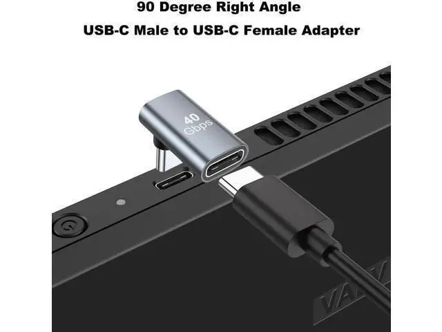 Alt view image 4 of 6 - Grey 2 Pack 90 Degree Right Angle USB-C Male to Female Extension Adapter, 100W PD Fast Charging Type-C Elbow Extender for Steam Deck, ROG Ally, Switch, Laptops, Tablets & Smartphones