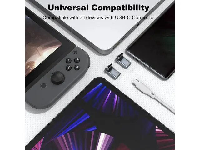 Alt view image 6 of 6 - Grey 2 Pack 90 Degree Right Angle USB-C Male to Female Extension Adapter, 100W PD Fast Charging Type-C Elbow Extender for Steam Deck, ROG Ally, Switch, Laptops, Tablets & Smartphones