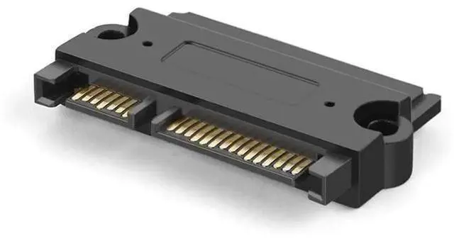 Main image of 22 Pin (7+15) SATA Male to Female Extension Adapter, Slim SATA Extender Converter for 2.5 Inch HDD SSD, Black