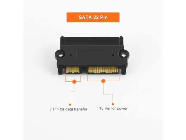 Alt view image 2 of 5 - 22 Pin (7+15) SATA Male to Female Extension Adapter, Slim SATA Extender Converter for 2.5 Inch HDD SSD, Black