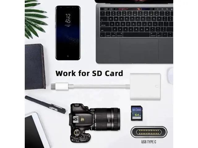 Alt view image 6 of 7 - USB-C to SD/SDHC/SDXC Card Reader Adapter, USB2.0 Memory Card Reader for Laptop, Mac, Tablet & Smartphone