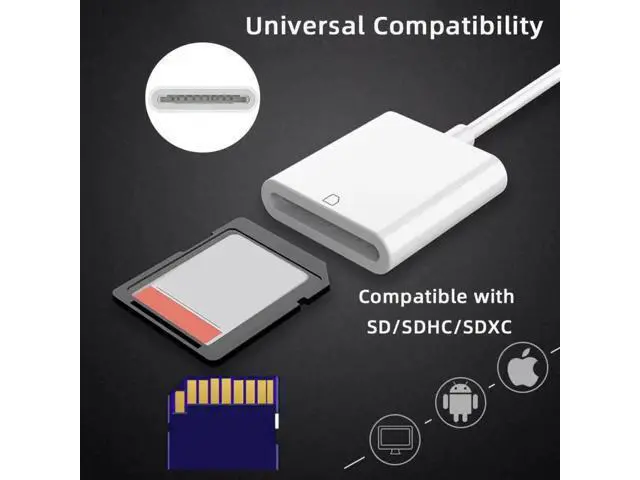 Alt view image 7 of 7 - USB-C to SD/SDHC/SDXC Card Reader Adapter, USB2.0 Memory Card Reader for Laptop, Mac, Tablet & Smartphone