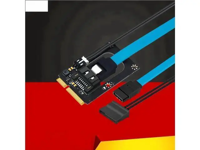 Alt view image 2 of 3 - mSATA to SATA Riser Adapter with SATA 3.0 7Pin Extension & 5V Power Cable