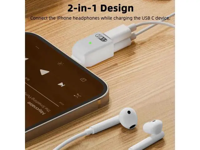 Alt view image 3 of 6 - 2-in-1 USB C Splitter Adapter, Dual USB Type C Dongle with PD 45W Fast Charging, Compatible with iPhone 16/15 Series, iPad Air/Pro & All USB-C Wired Headphones
