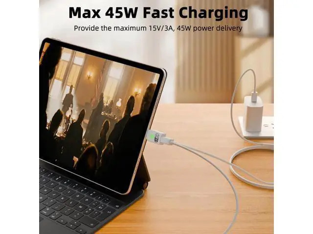 Alt view image 4 of 6 - 2-in-1 USB C Splitter Adapter, Dual USB Type C Dongle with PD 45W Fast Charging, Compatible with iPhone 16/15 Series, iPad Air/Pro & All USB-C Wired Headphones