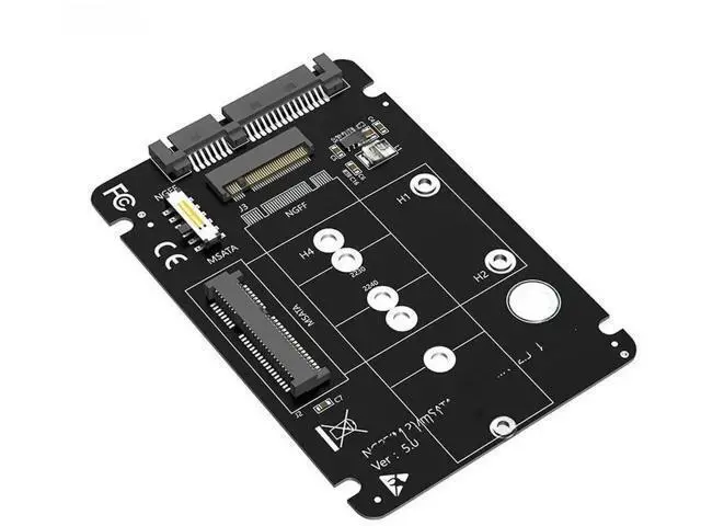 Alt view image 2 of 3 - 2-in-1 mSATA & M.2 NGFF B Key to SATA 3.0 Adapter Card, Convert to 2.5" SATA 6Gbps Riser Card for PC & Laptop