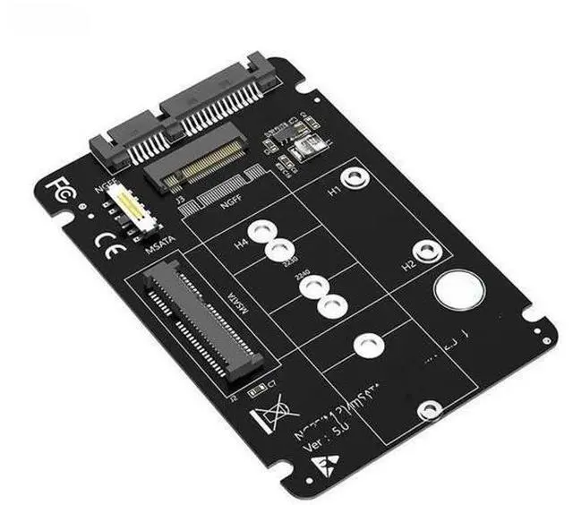 Main image of 2-in-1 mSATA & M.2 NGFF B Key to SATA 3.0 Adapter Card, Convert to 2.5" SATA 6Gbps Riser Card for PC & Laptop