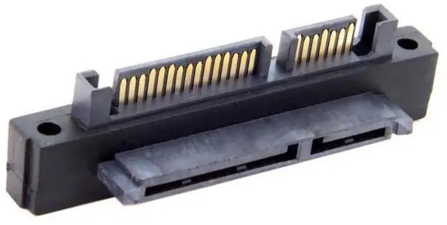 Alt view image 4 of 7 - 90 Degree Up Angled 22Pin SATA 7+15 Male to Female Extension Adapter, Integrated SATA Data & Power Converter