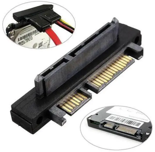 Alt view image 3 of 7 - 90 Degree Up Angled 22Pin SATA 7+15 Male to Female Extension Adapter, Integrated SATA Data & Power Converter