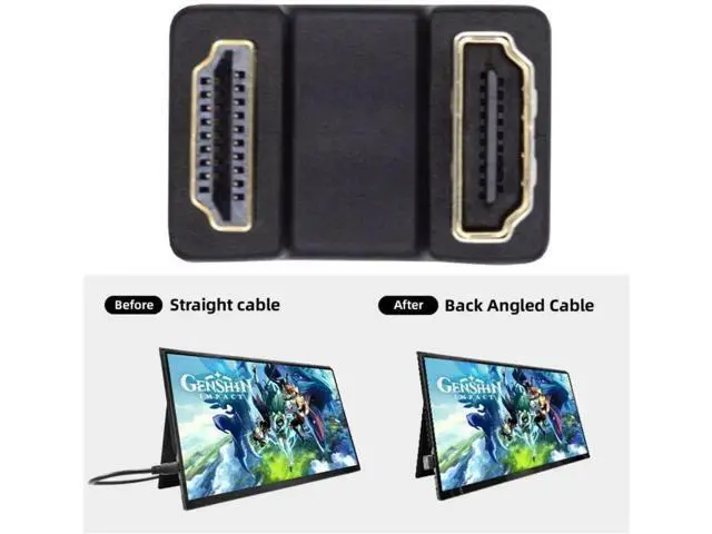 Alt view image 2 of 7 - 180° Up Angled HDMI Male to Female Extension Adapter, Supports 4K@60Hz