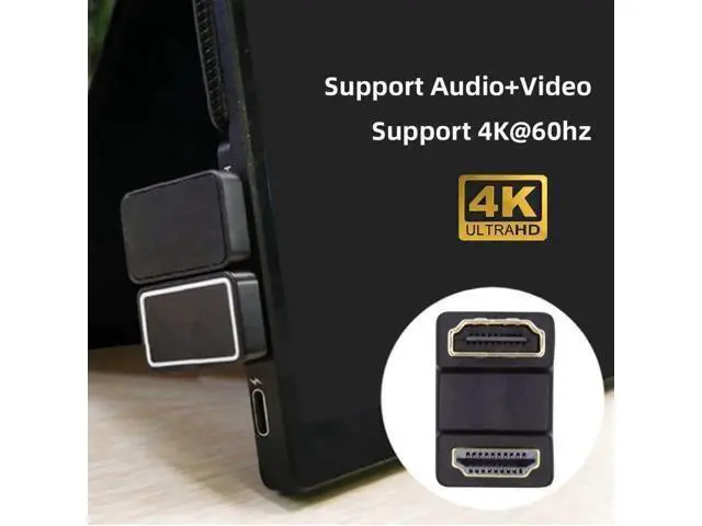Alt view image 6 of 7 - 180° Up Angled HDMI Male to Female Extension Adapter, Supports 4K@60Hz