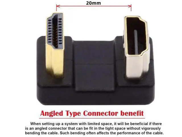 Alt view image 5 of 7 - 180° Up Angled HDMI Male to Female Extension Adapter, Supports 4K@60Hz
