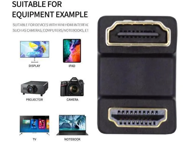 Alt view image 7 of 7 - 180° Up Angled HDMI Male to Female Extension Adapter, Supports 4K@60Hz
