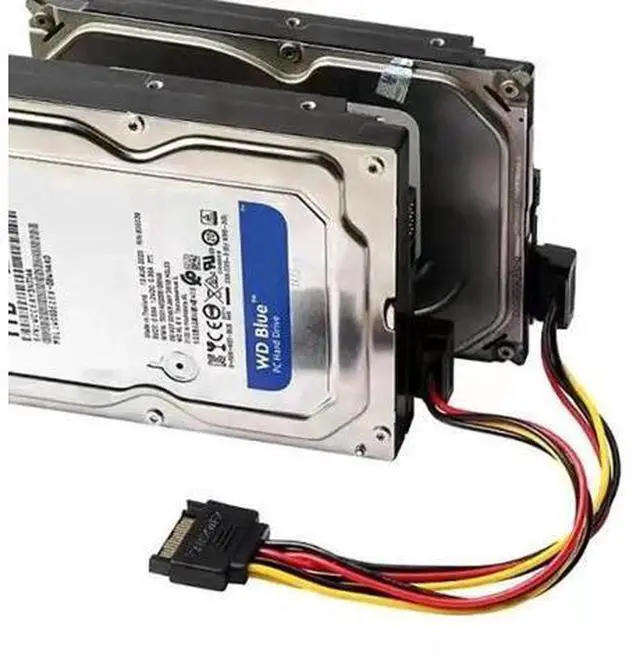 Alt view image 6 of 6 - 15Pin SATA Power Splitter Cable, 1 to 2 Right Angle SATA Extension Cord, PC Hard Drive SATA Power Adapter Wire