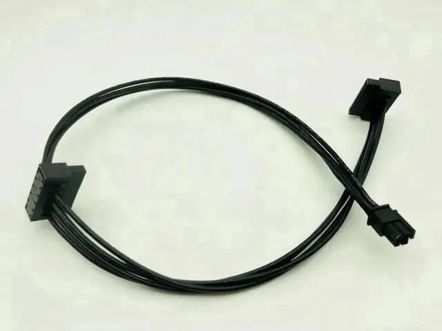 Alt view image 3 of 3 - 45cm Mini 4-Pin to 2 SATA Power Supply Cable, Motherboard Small 4Pin to Dual 15Pin SATA SSD/HDD Power Adapter Cord