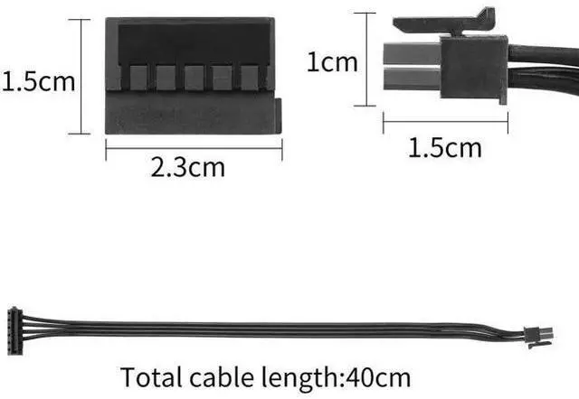 Alt view image 3 of 7 - 2 Pack 40CM ATX Mini 4Pin to Right Angle 15Pin SATA Female Power Cable, Motherboard Auxiliary Power Adapter for HDD, SSD, Blu-ray & CD Optical Drives
