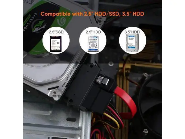 Alt view image 3 of 5 - 22Pin 7+15 SATA Male to Female Extension Adapter, Slim SATA Extender Converter for 2.5 Inch SATA HDD SSD, Black Compact Design