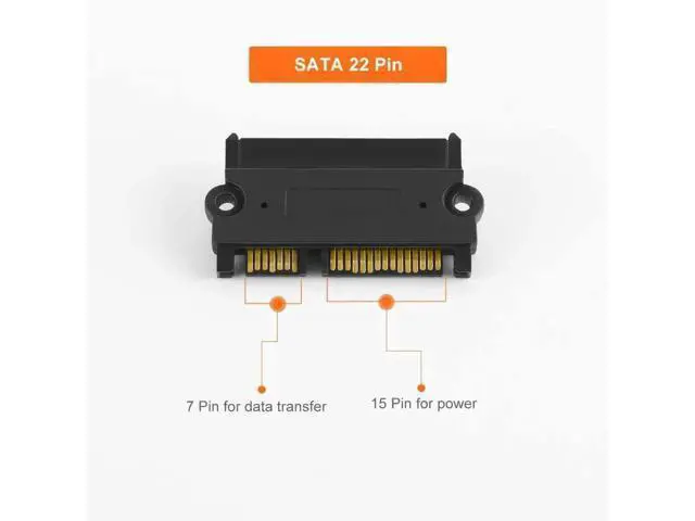 Alt view image 4 of 5 - 22Pin 7+15 SATA Male to Female Extension Adapter, Slim SATA Extender Converter for 2.5 Inch SATA HDD SSD, Black Compact Design