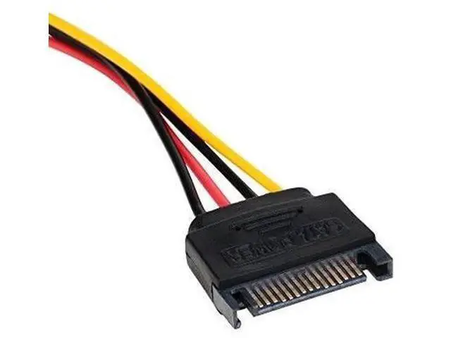 Alt view image 2 of 5 - 3 Pack SATA 15 Pin Male to LP4 Molex Female Power Adapter Cable, 7 Inch