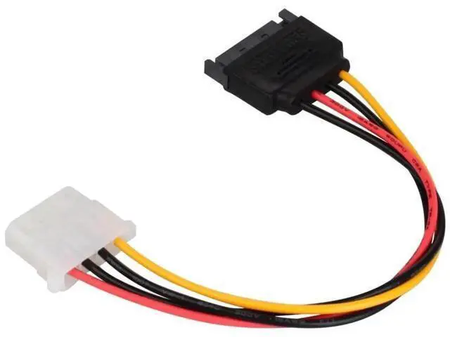 Alt view image 5 of 5 - 3 Pack SATA 15 Pin Male to LP4 Molex Female Power Adapter Cable, 7 Inch