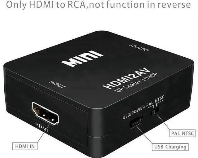 Alt view image 3 of 6 - HDMI to 3RCA CVBS Composite AV Converter Adapter, 1080P HDMI to RCA Video Audio Converter Support PAL/NTSC, for PC, Laptop, Xbox, PS4, PS3, Blu-Ray Player, DVD, Camera, HD TV, STB, VHS VCR