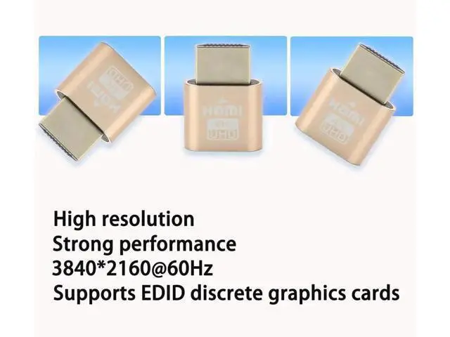Alt view image 4 of 7 - 1 Pack 4K HDMI Dummy Plug EDID Emulator, Headless Virtual Display Adapter, 4K/2K@60Hz Support for Windows Mac Linux