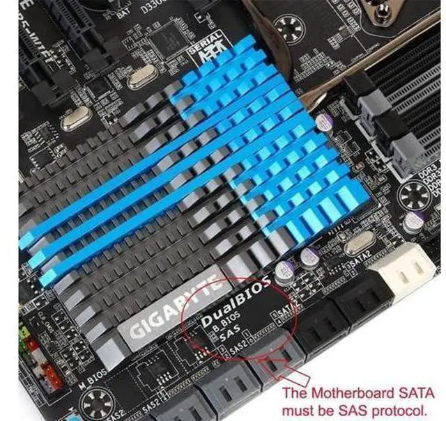 Alt view image 2 of 7 - SFF-8482 29Pin SAS to 22Pin SATA Adapter, SAS HDD to Motherboard SATA Converter