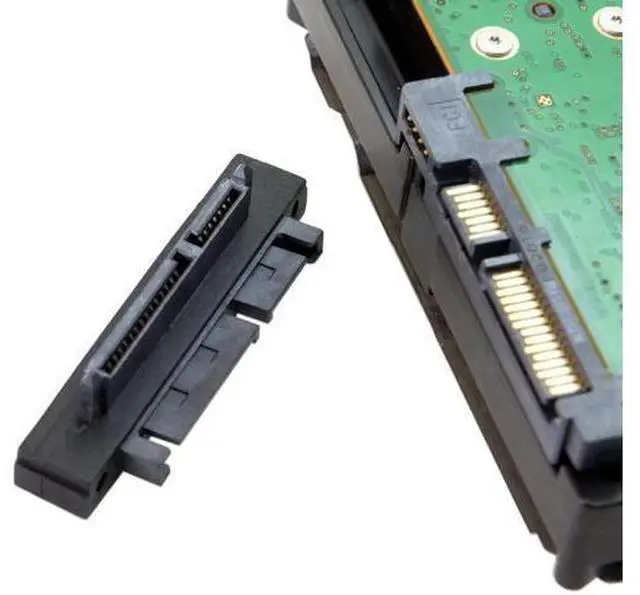 Alt view image 3 of 7 - 90 Degree Right Angled SATA 22Pin 7+15 Male to Female Extension Adapter, Integrated SATA Data & Power Converter for SSD HDD