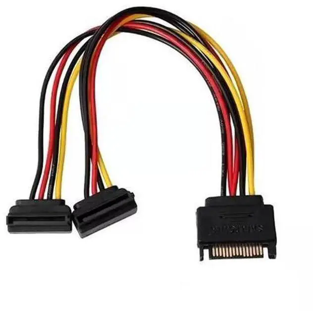 Alt view image 5 of 6 - 15Pin SATA Power Splitter Cable, 1 to 2 Right Angle SATA Extension Cord, PC Hard Drive SATA Power Adapter Wire
