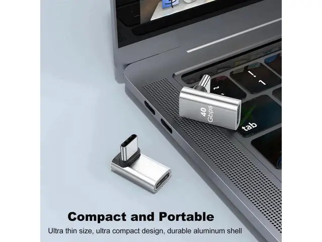 Alt view image 2 of 6 - Silver 2 Pack 90 Degree Right Angle USB-C Male to Female Extension Adapter, 100W PD Fast Charging Type-C Elbow Extender Compatible with Steam Deck, ROG Ally, Switch, Laptops, Tablets & Smartphones