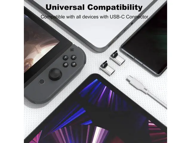 Alt view image 6 of 6 - Silver 2 Pack 90 Degree Right Angle USB-C Male to Female Extension Adapter, 100W PD Fast Charging Type-C Elbow Extender Compatible with Steam Deck, ROG Ally, Switch, Laptops, Tablets & Smartphones