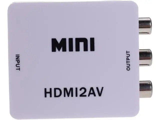 Alt view image 5 of 7 - 1080P Mini HDMI to RCA Converter, HDMI to CVBS AV Composite Audio Video Adapter, Supports NTSC PAL, Plug and Play for HDTV, Old TV, Projector, DVD Player